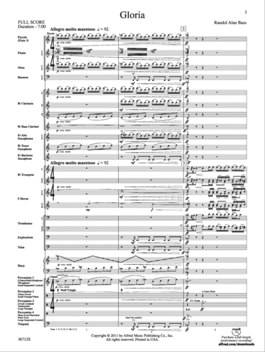Gloria: Score Concert Band scores gallery preview page 3