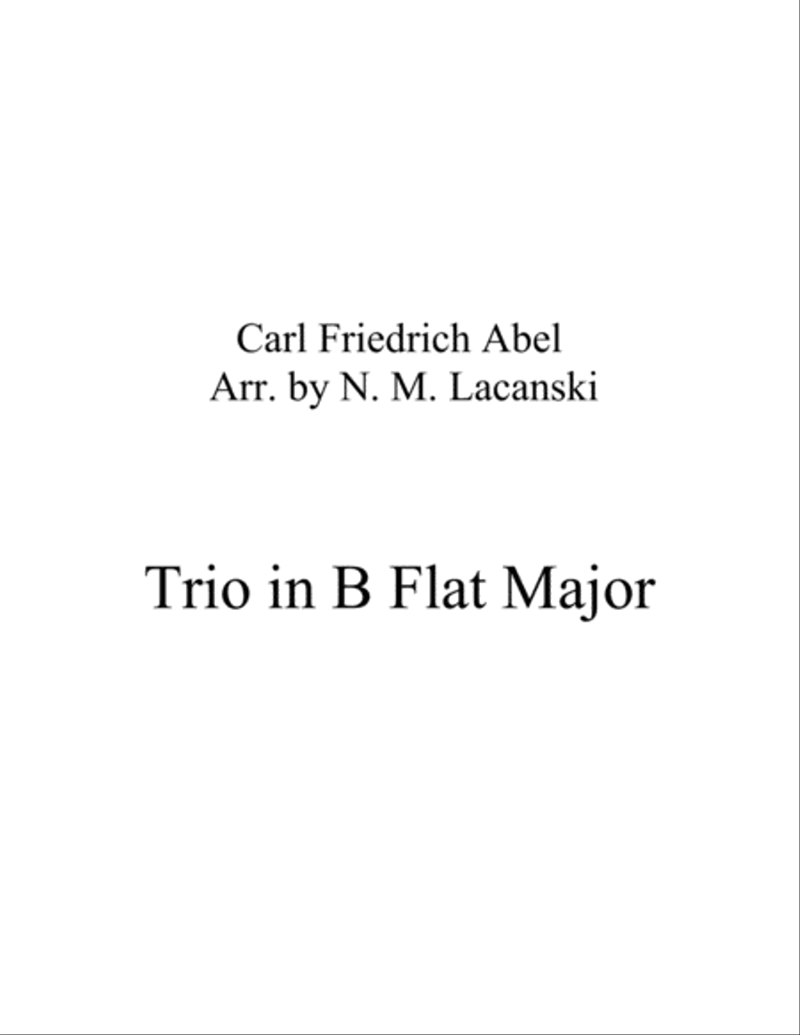 Trio in B Flat Major Movement 1