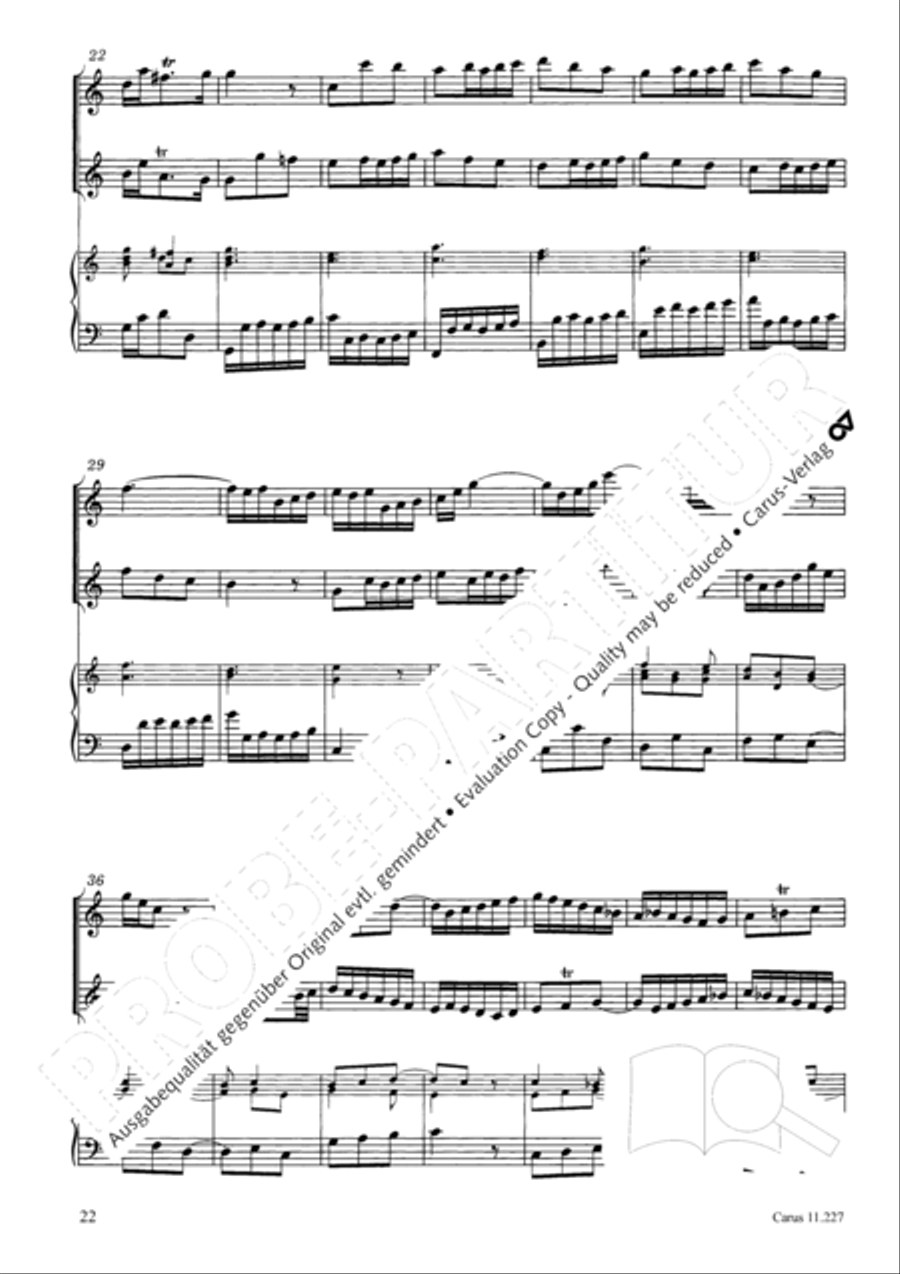 Concerto a tre in C Recorder scores gallery preview page 23