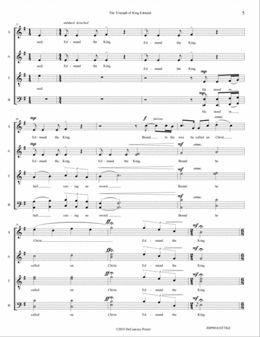 The Triumph of King Edmund 4-Part scores gallery preview page 5
