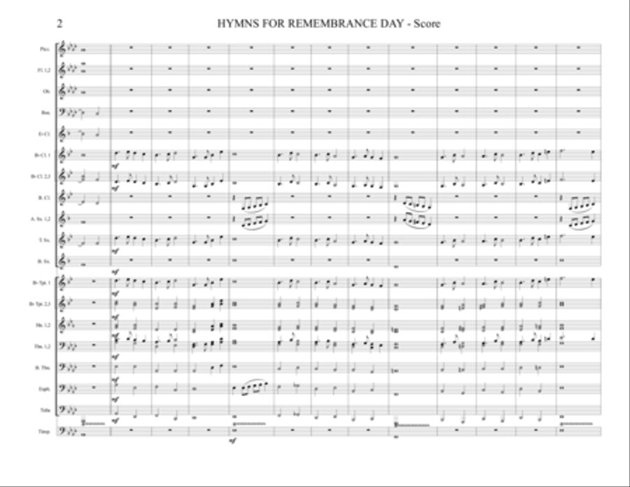 Hymns for Remembrance Day Marching Band scores gallery preview page 3