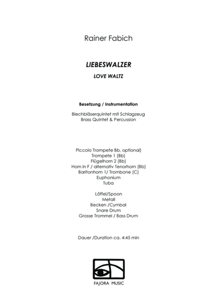 LIEBESWALZER - Love Waltz for Brass Quintet image number null