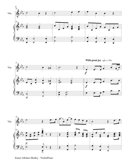 EASTER ALLELUIA MEDLEY (Duet – Violin/Piano) Score and Violin Part image number null