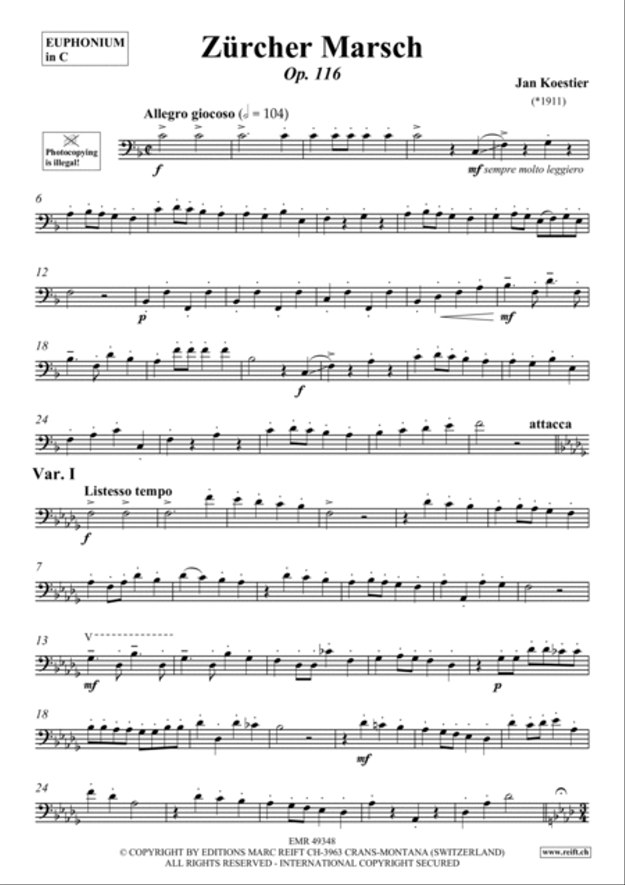 Zurcher Marsch Zurcher Marsch Euphonium scores gallery preview page 6