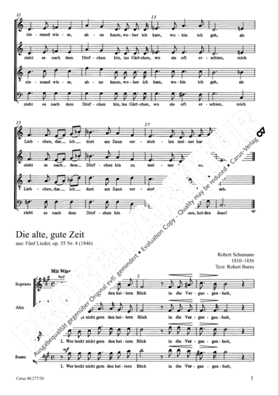Die gute, alte Zeit; Mich zieht es nach dem Dorfchen Choir scores gallery preview page 4