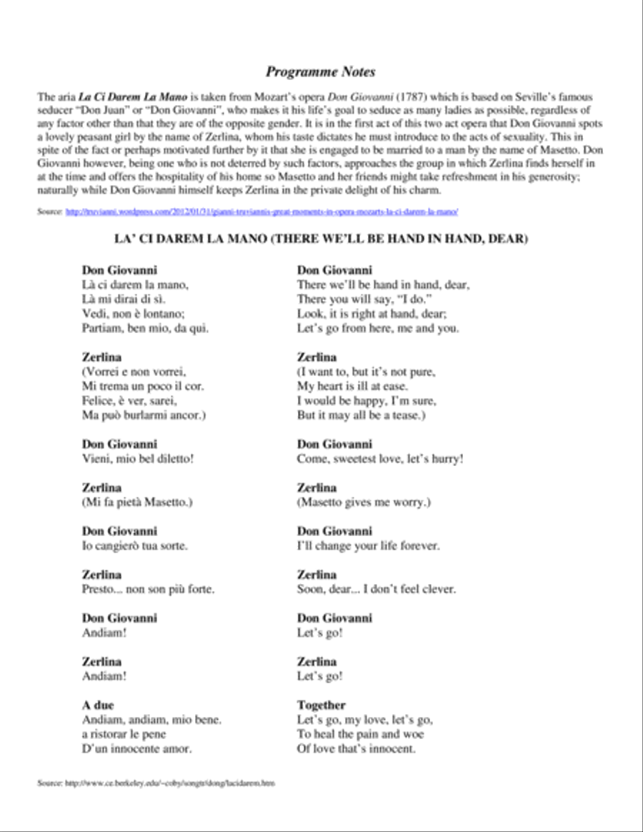 La Ci Carem La Mano (from Mozart’s opera Don Giovanni) Saxophone Quartet scores gallery preview page 2