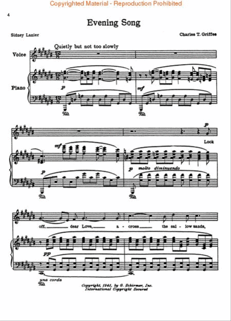 Songs of Charles Griffes – Volume I Voice scores gallery preview page 2