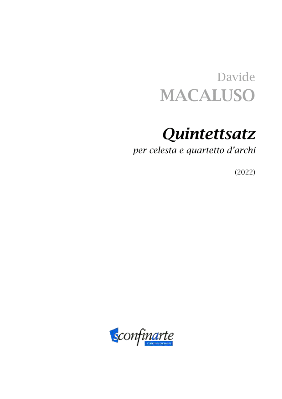 Davide Macaluso: QUINTETTSATZ (ES-22-049) - Score Only String Quartet scores gallery preview page 1