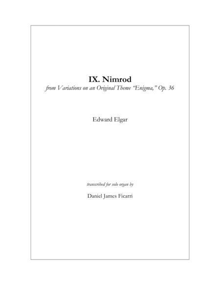 Nimrod (Solo Organ) image number null