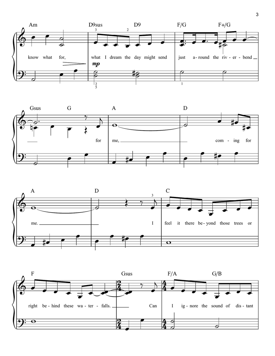 Just Around The Riverbend Easy Piano scores gallery preview page 3