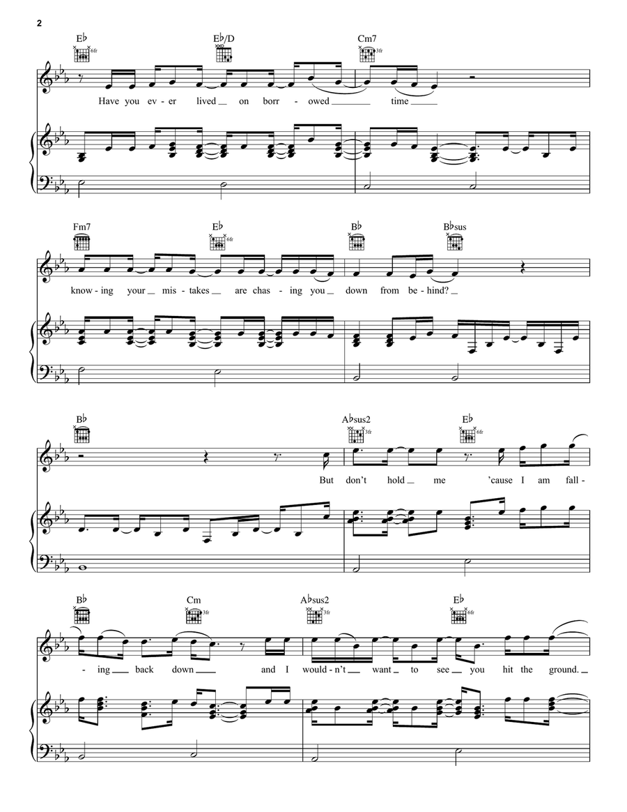 Don't Hold Me Piano, Vocal, Guitar scores gallery preview page 2