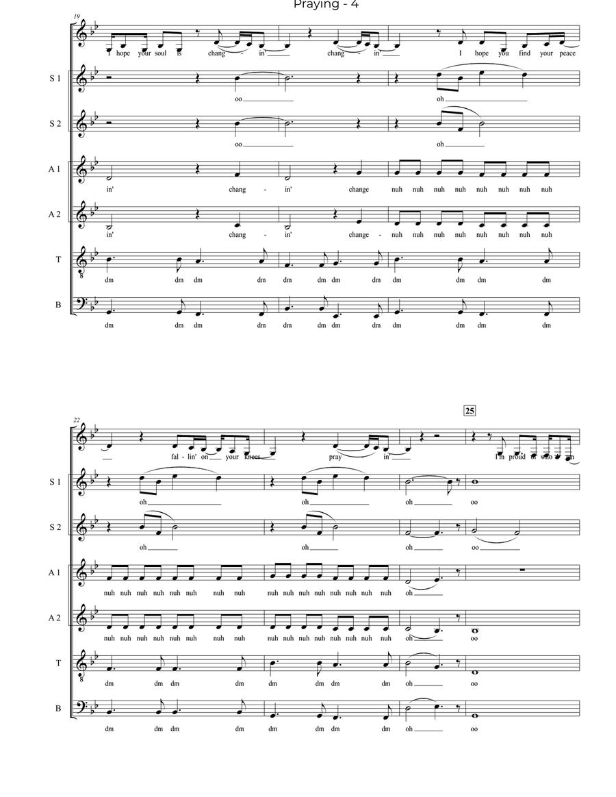 Praying 4-Part scores gallery preview page 4