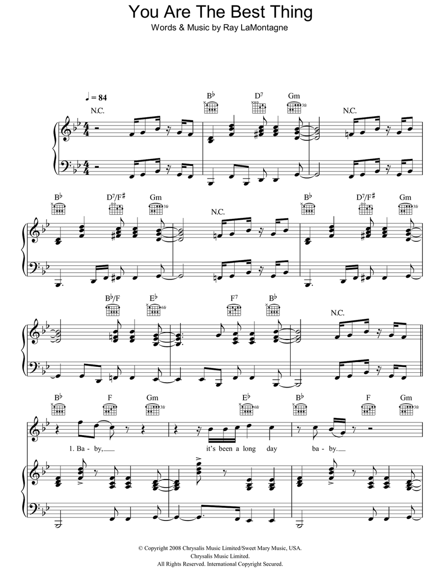 You Are The Best Thing Piano, Vocal, Guitar scores gallery preview page 1