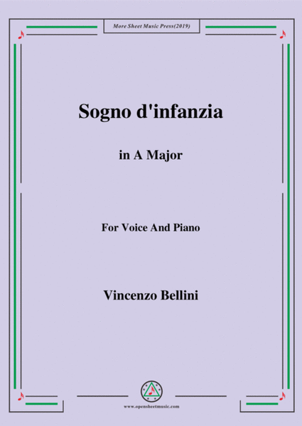 Bellini-Sogno d'infanzia in A Major,for Voice and Piano image number null