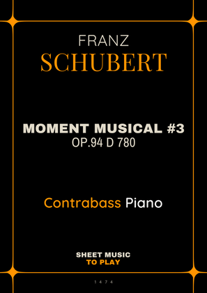 Moment Musical No.3, Op.94 - Contrabass and Piano (Full Score and Parts)