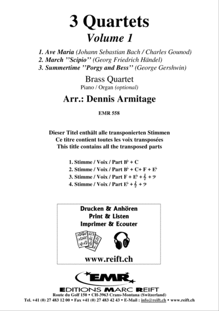 3 Quartets Volume 1 Brass Quartet scores gallery preview page 2