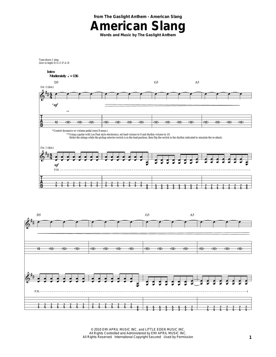 American Slang Acoustic Guitar scores gallery preview page 1