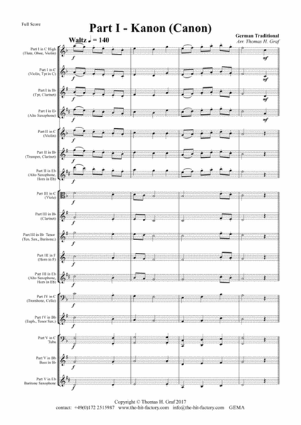 German Spring Song Collection - 5 Concert Pieces - Multiplay - Full Score image number null