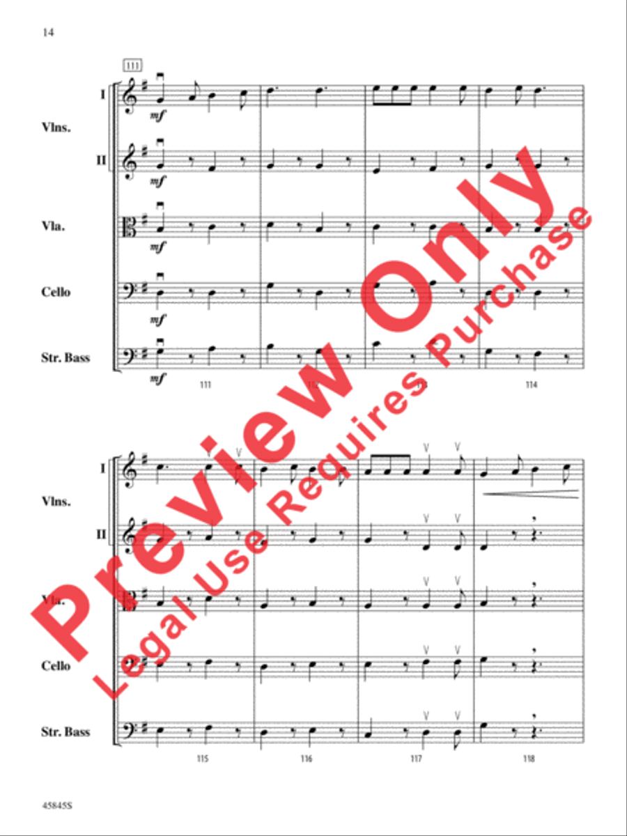 A Percy Grainger Portrait String Orchestra scores gallery preview page 14
