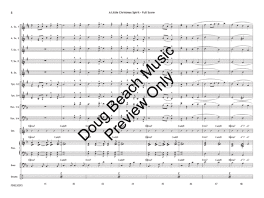 A Little Christmas Spirit (Score) Jazz Ensemble scores gallery preview page 9