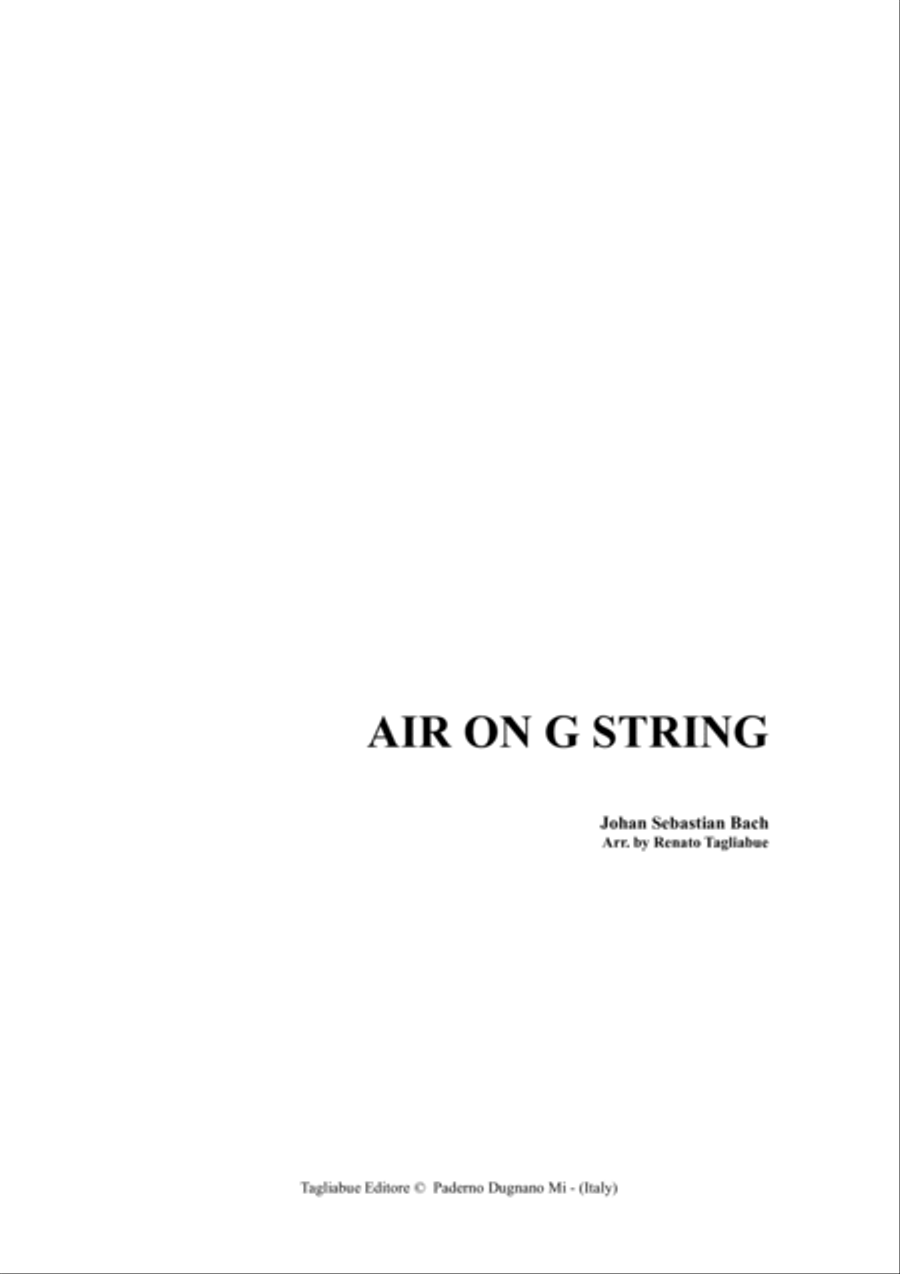 AIR ON G STRING For Clarinet or any instrum. in Bb and Piano/Organ - With Part instrum. in Bb Small Ensemble scores gallery preview page 1