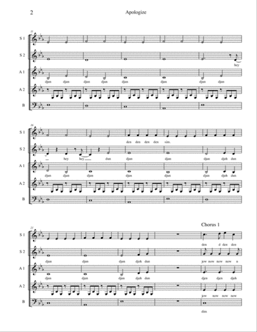 Apologize 4-Part scores gallery preview page 2
