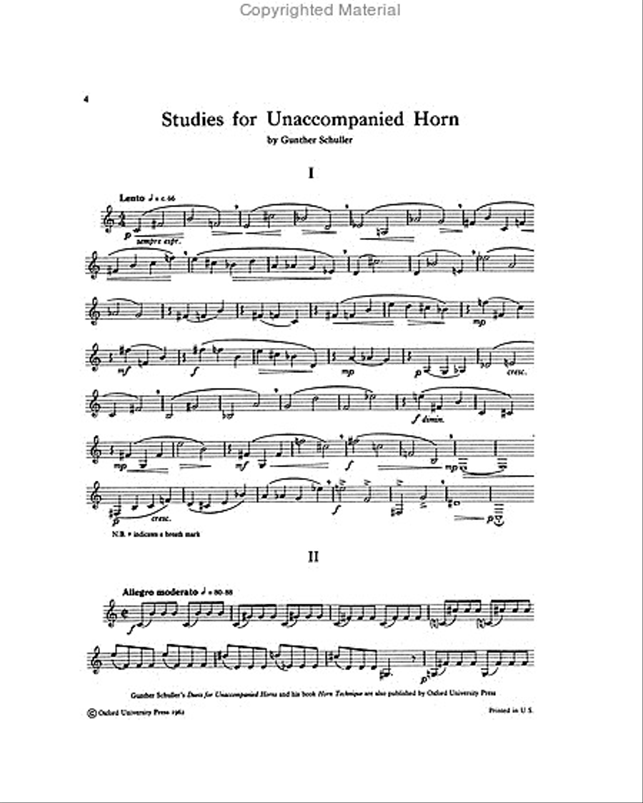 Studies for unaccompanied horn A Cappella scores gallery preview page 2
