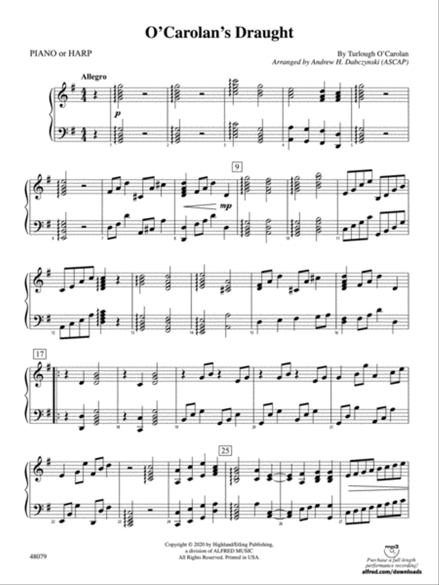 O'Carolan's Draught: Harp String Orchestra scores gallery preview page 1