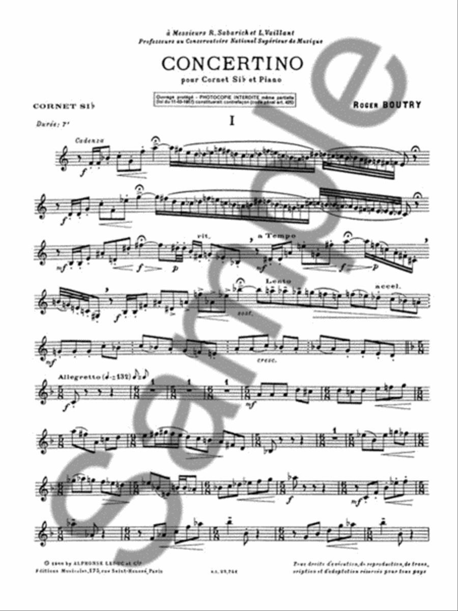 Concertino (trumpet & Piano) Trumpet Solo scores gallery preview page 2