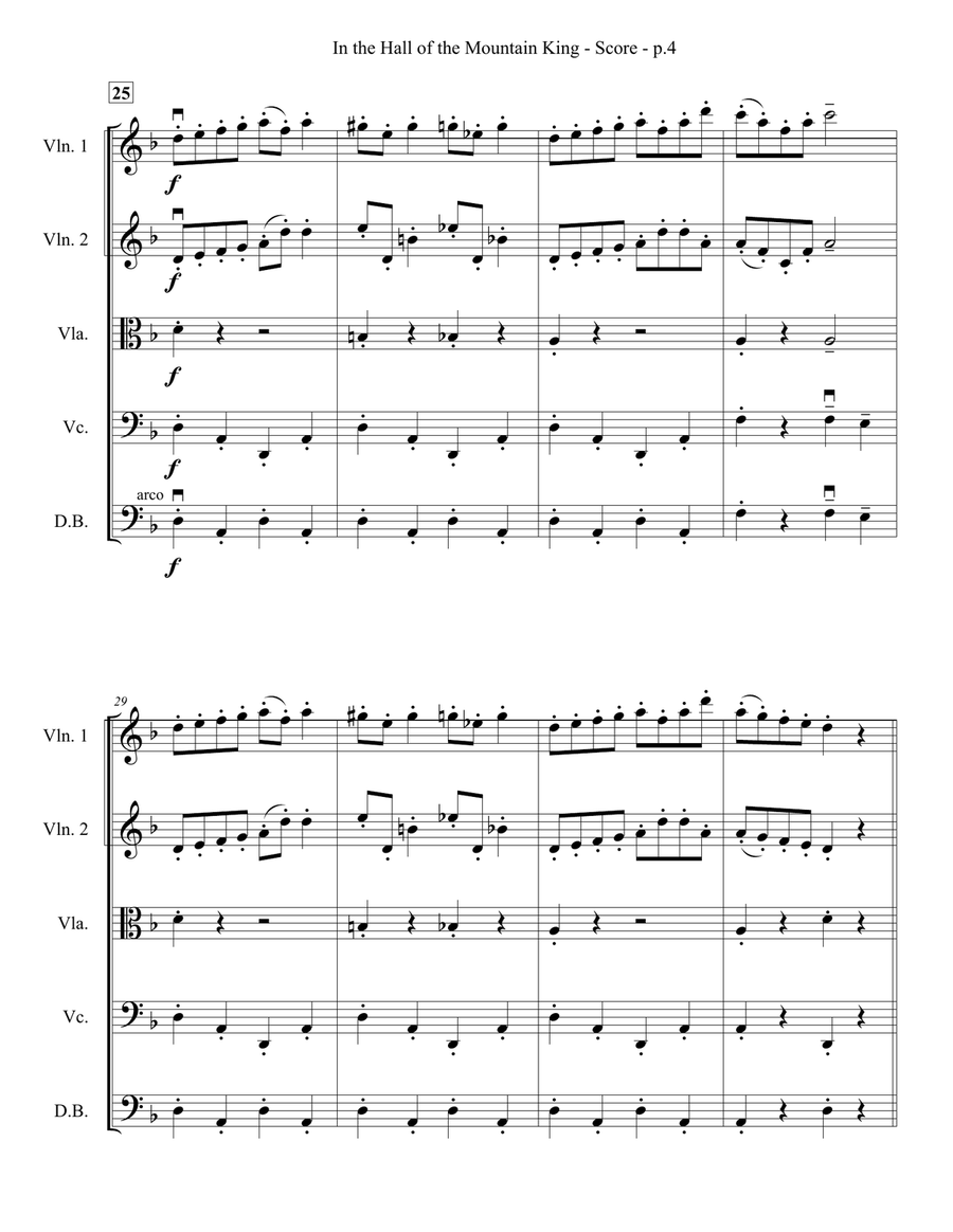 In the Hall of the Mountain King - String Quartet/Ensemble String Quartet scores gallery preview page 5