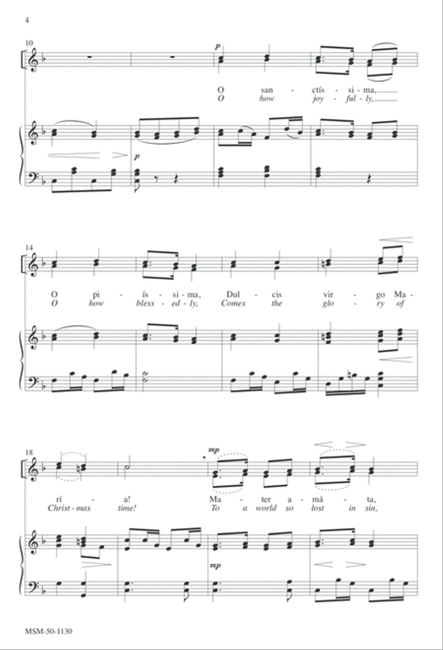 O Sanctissima/O How Joyfully 4-Part scores gallery preview page 3