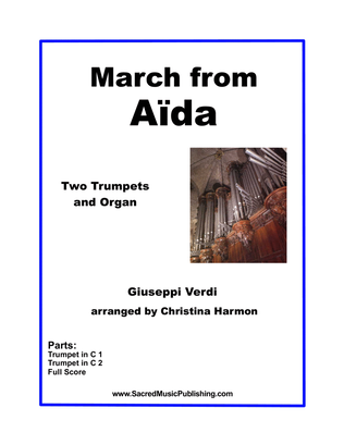 Book cover for March from Aida for two trumpets in C and organ