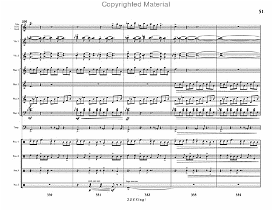 ZZZZing! ZZZZing! Percussion Ensemble scores gallery preview page 52