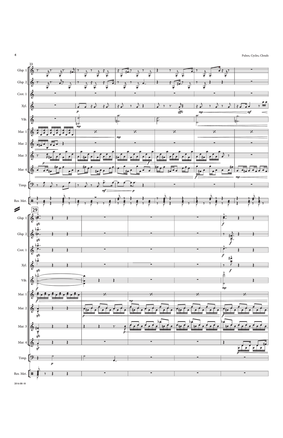 Pulses, Cycles, Clouds (Score) Percussion Ensemble scores gallery preview page 4