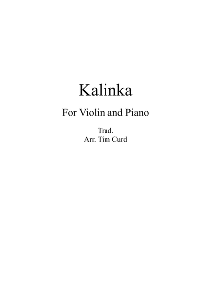 Kalinka for Solo Violin and Piano image number null
