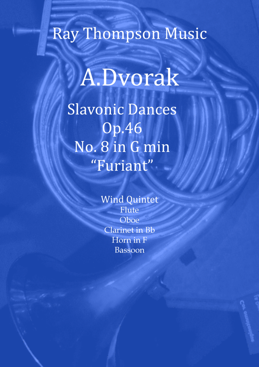 Dvorak: Slavonic Dances Op.46 No.8 in G minor (Furiant) - wind quintet Woodwind Quintet scores gallery preview page 1