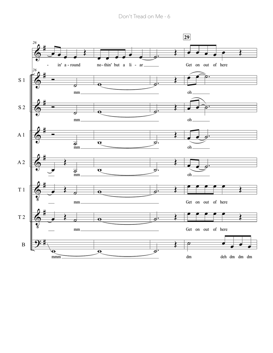 Don't Tread On Me Don't Tread On Me 4-Part scores gallery preview page 6