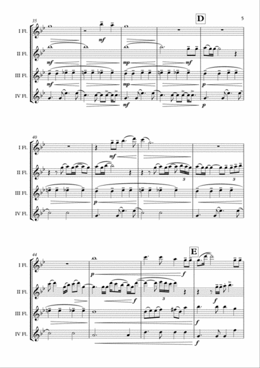Skyfall Flute Quartet scores gallery preview page 6