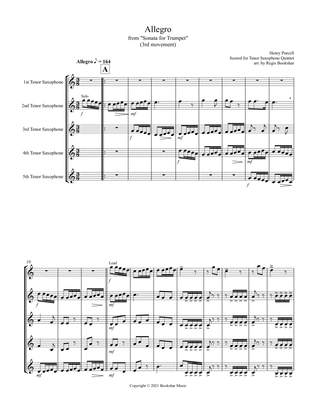 Allegro (from "Sonata for Trumpet") (Bb) (Trombone Quintet)
