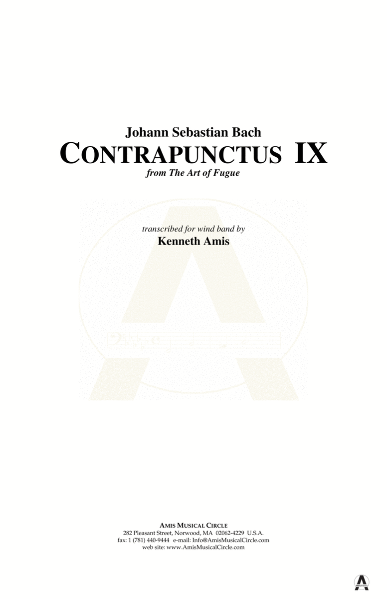 Contrapunctus 9 - CONDUCTOR'S SCORE ONLY image number null