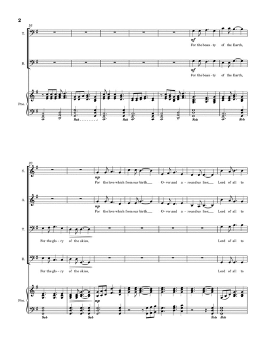For The Beauty Of The Earth Voice scores gallery preview page 2