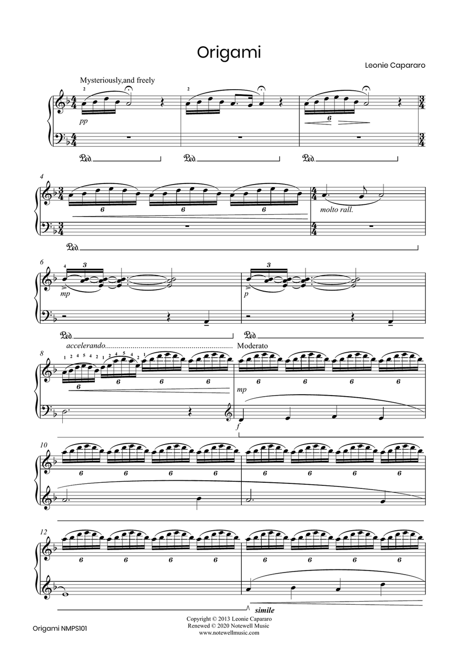 Origami (Piano solo) Piano Solo scores gallery preview page 2
