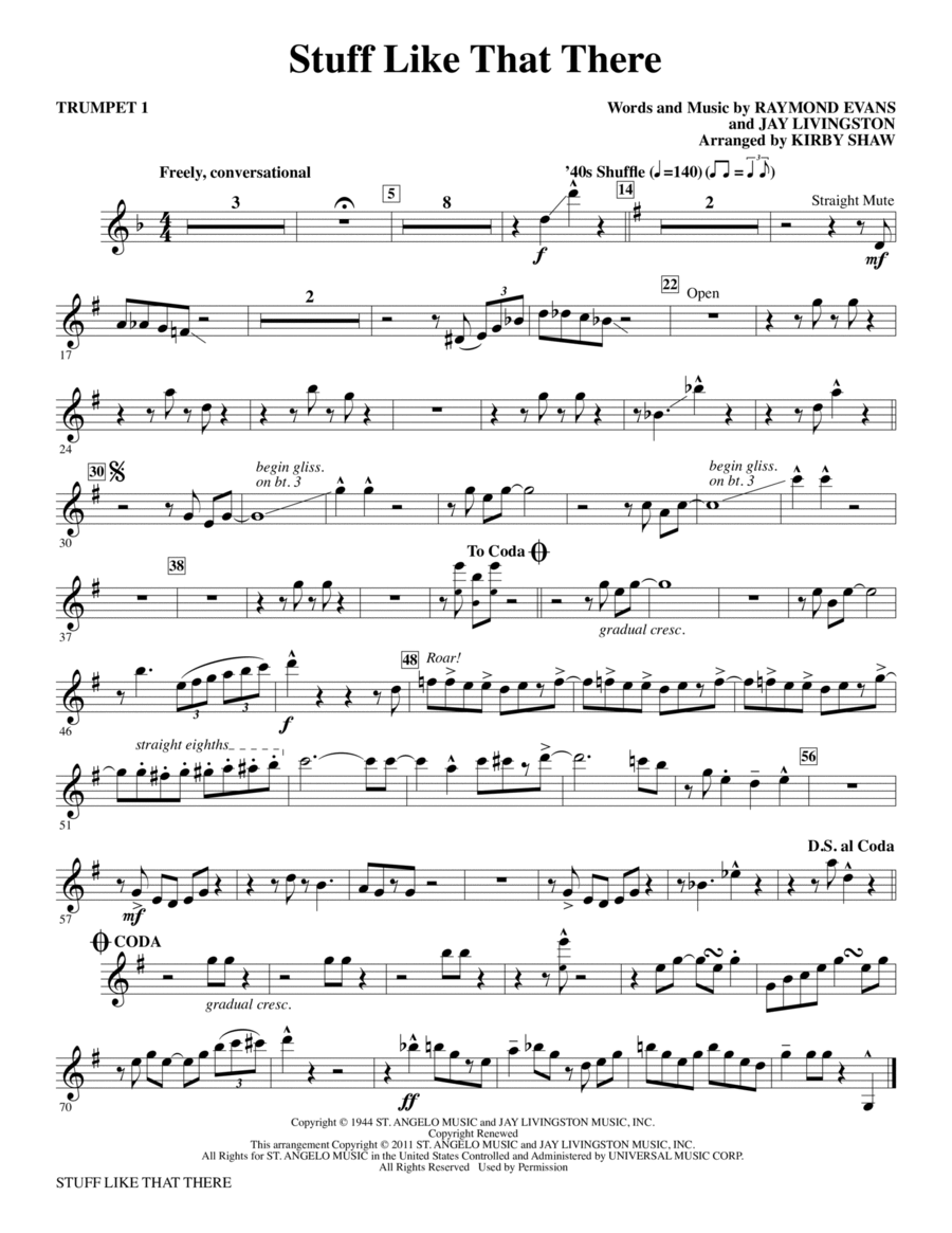 Stuff Like That There - Trumpet 1 Choir scores gallery preview page 1
