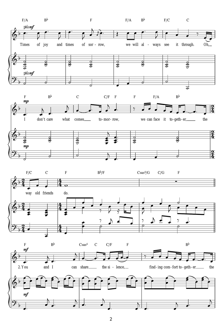 The Way Old Friends Do The Way Old Friends Do Piano, Vocal scores gallery preview page 2