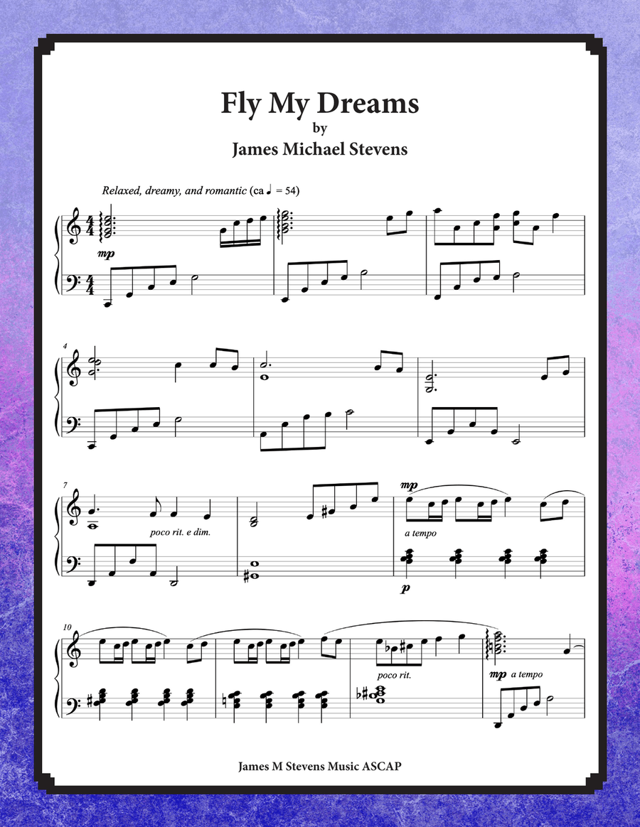 Fly My Dreams Piano Solo scores gallery preview page 1