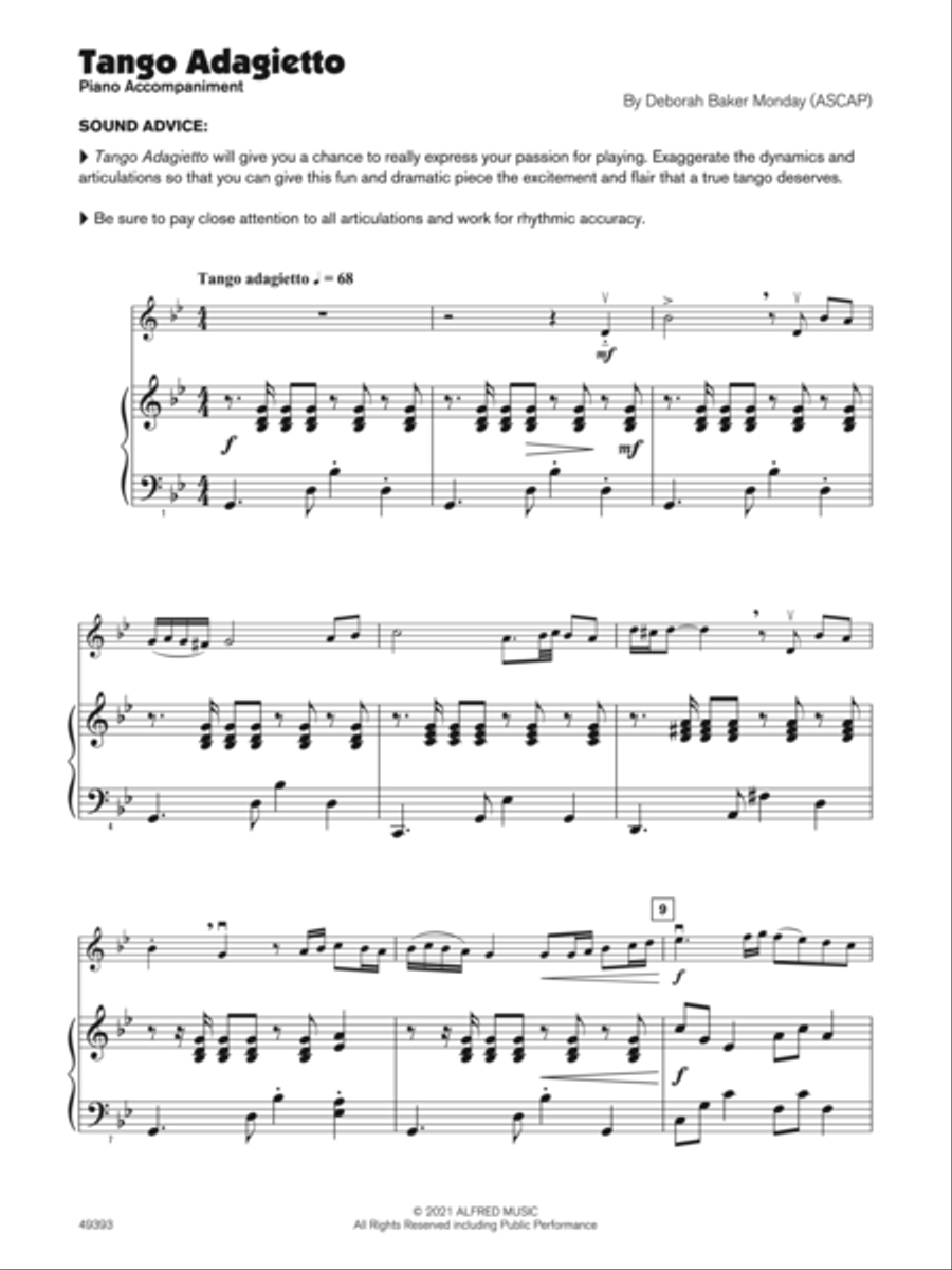 Tango Adagietto (Sound Innovations Soloist, Violin) Small Ensemble scores gallery preview page 5