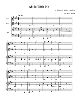 Abide With Me (Violin and Viola Duet with Piano)