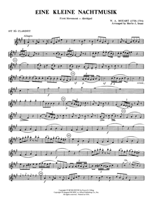 Book cover for Eine Kleine Nachtmusik, 1st Movement: 1st B-flat Clarinet