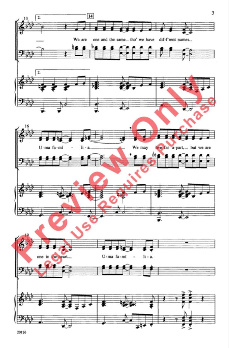 Uma Familia 4-Part scores gallery preview page 3
