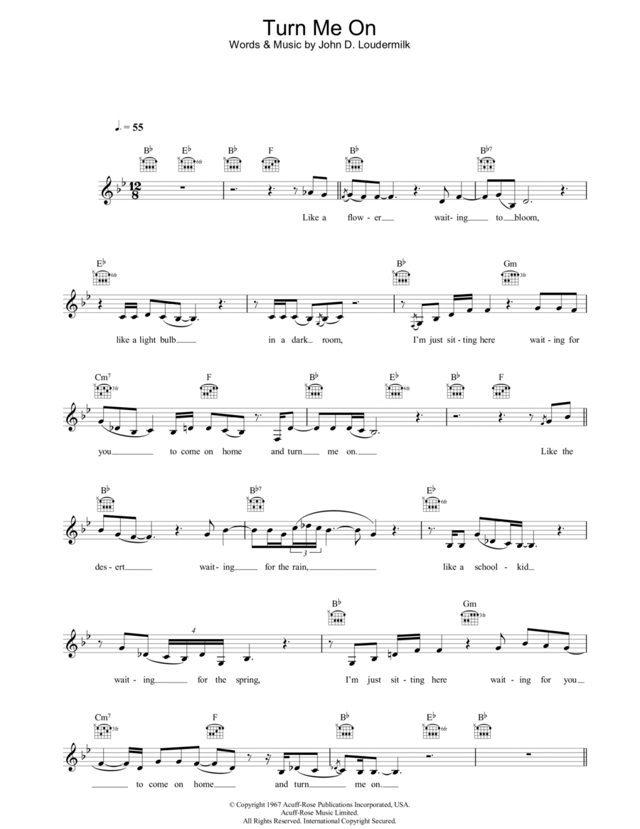 Turn Me On Piano scores gallery preview page 1